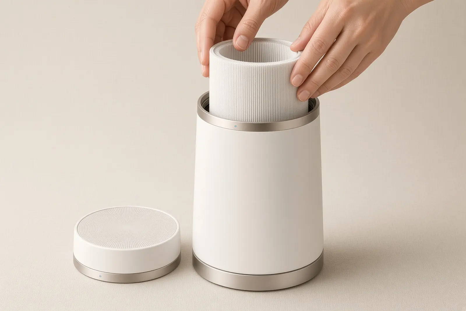 Replacing the filter from the top of AURA ONE